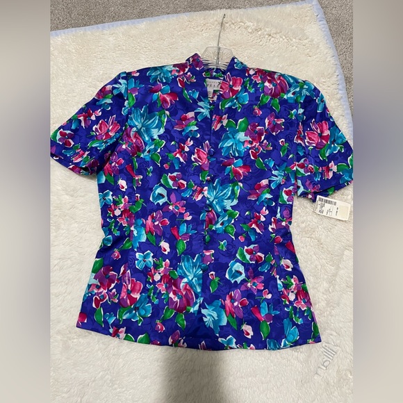 Adrianna Papell 100% Silk 2 Pieces Floral Suit dress SZ 4 - Picture 6 of 15